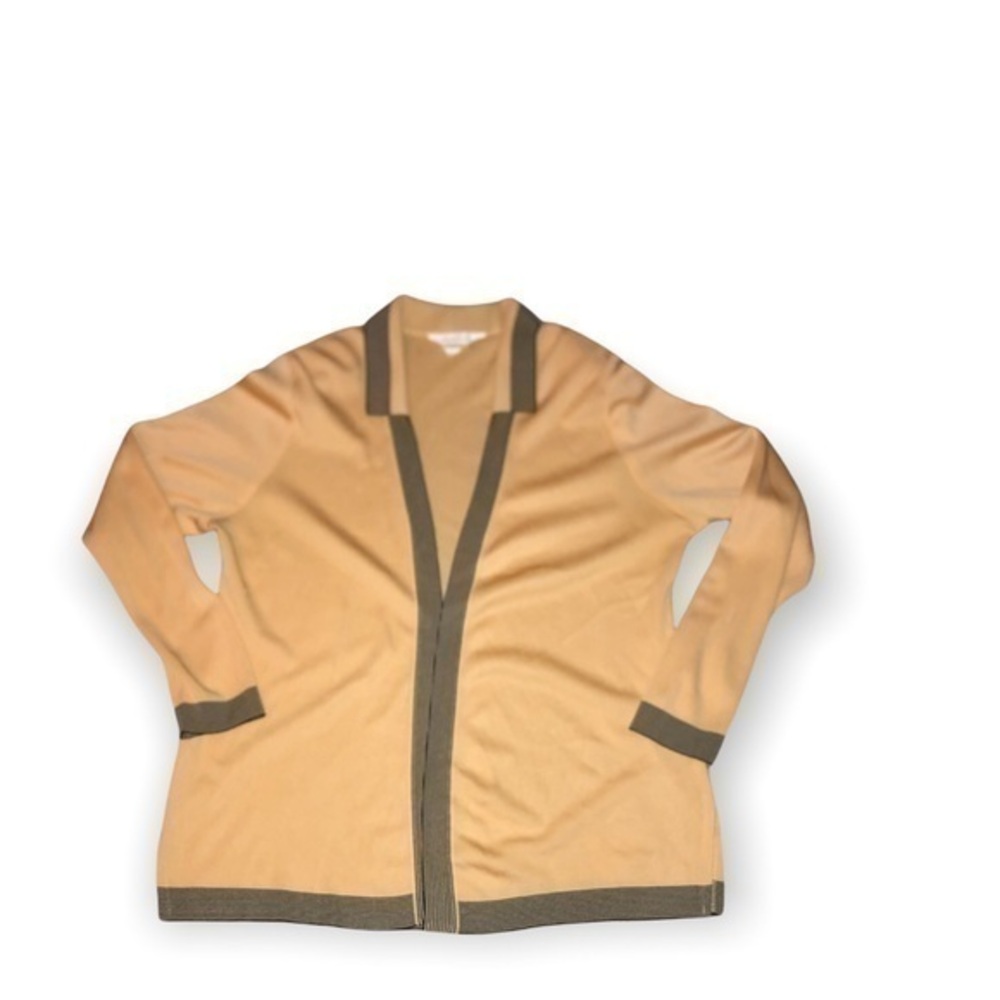 Misook yellow cream cardigan sweater M